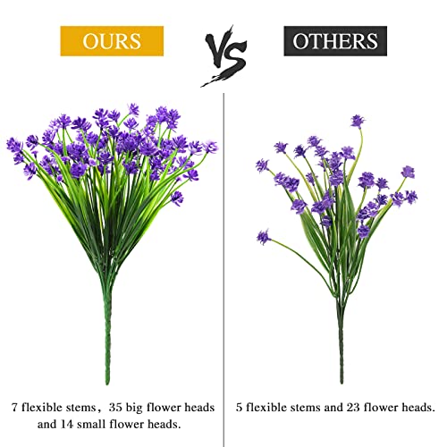 Image of AmyHomie 20 PCS Artificial Flowers for Outdoors, UV Resistant Fake Plants