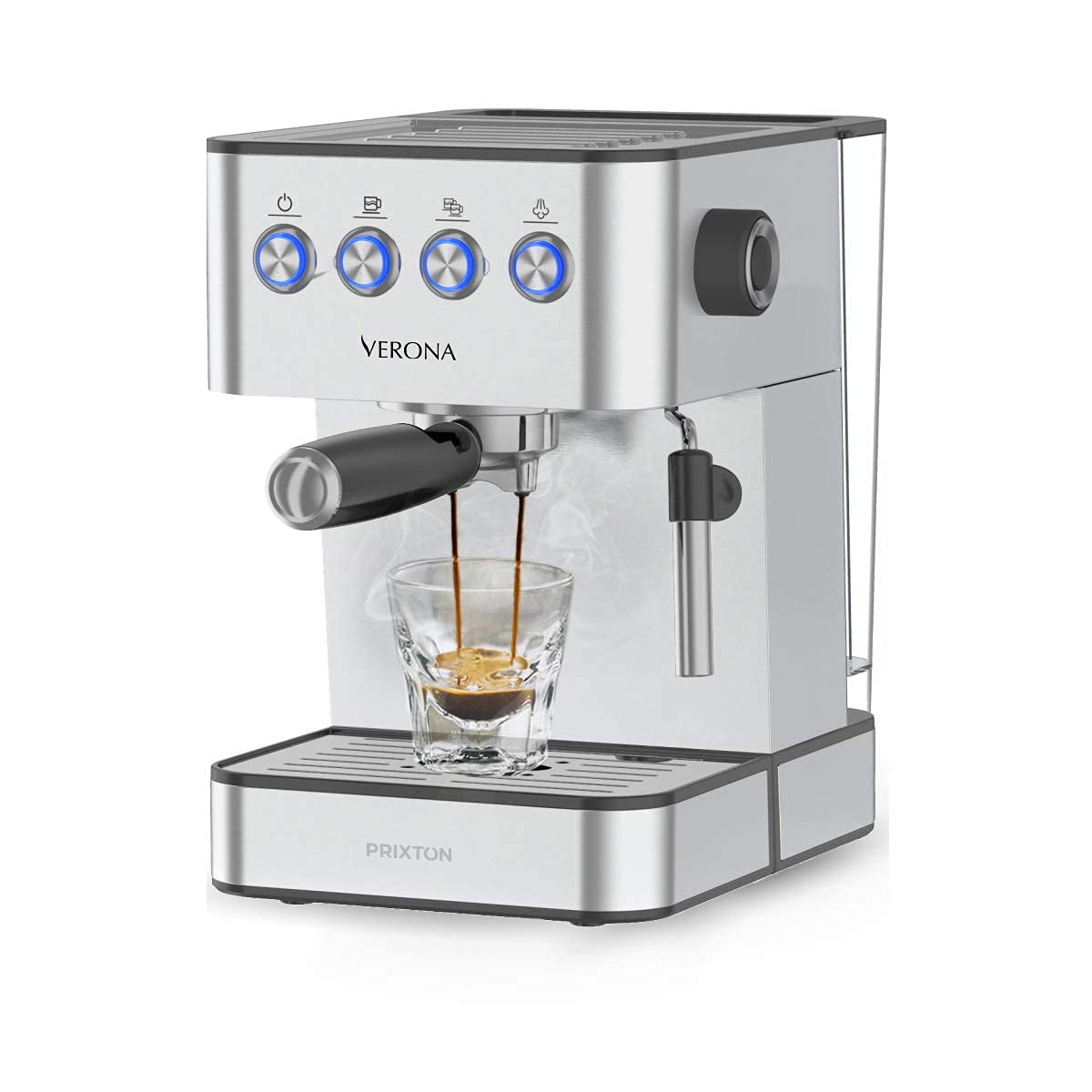 PRIXTON Verona - Cafetera Automática con 20 Bares, Potencia 850 W, Acero Inoxidable (Reacondicionado)