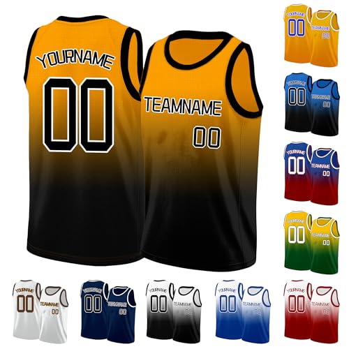 Image of Custom Basketball Jersey for Men - Personalized Name & Number, Embroidered or Printed, Athletic Shirt for Kids, Boys & Youth