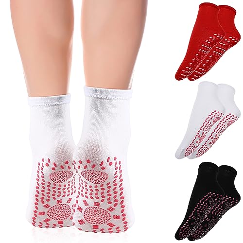 3 Pairs self Heating Socks Heating Socks for feet Thermal Stockings for Women Heating Socks for Cold feet Breathable Kids Warm Socks Mens Sock aldult Massage Socks Cotton Child