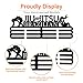 SUPERDANT Brazilian Jiu Jitsu Metal Holders for Display Sports Medal Holder BJJ UFC Personalised Award Black Metal Rack Wall Mounted Ribbon Lanyard Christmas Birthday Gift for Kids Athletes 15.75x6in