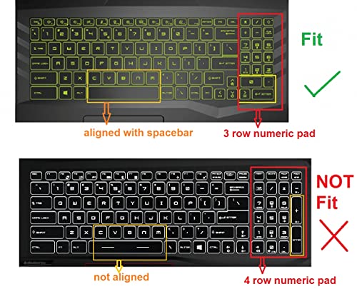 Image of Saco Laptop Keyboard Cover for MSI Katana 15 /17 /GF66 /GF76|MSI Bravo 15|MSI Alpha 15 /17|MSI Pulse GL66 /GL76|MSI Crosshair 15 /17|MSI Sword 15 /17|MSI Raider GE68 /GE78|MSI Vector GP68 /GP78 Gaming Laptop