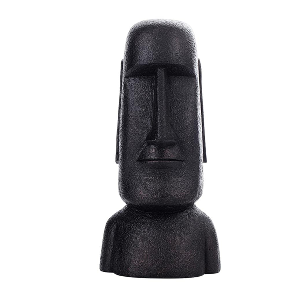 Statue Moai de Pâques rétro noire B : sculpture tête pour décoration d'intérieur