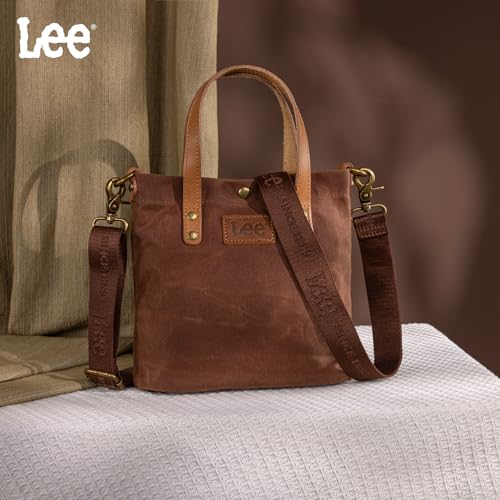 Image of Montana West x Lee Tote Bag for Women Waxed Canvas Top Handle Handbags with Leather Handle and Strap