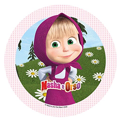 Modecor Masha et Michka Fleurs Cake Topper Anniversaire d'enfant Pâte à sucre vif 1 unité 22 cm