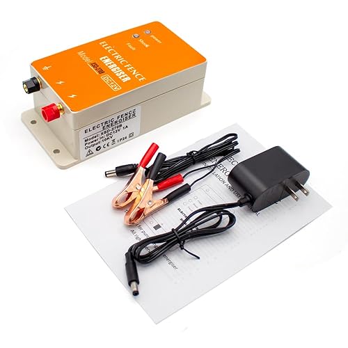 iDili DC 12 V Solar Electric Fence Charger Ranch Controlador de Energía Animal Mapache Perro Oveja Caballo Ganado Aves Granja Cerca Eléctrica