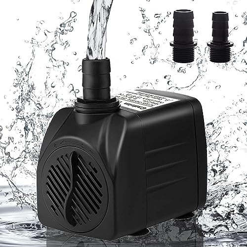 Bomba Sumergible, Cadrim Bomba de Agua para Acuario,1200L/H 220 240V/50Hz 25W Bomba de Acuario,Estanque, Fuente, Nataci贸n, Sin Ruido (1200ML)