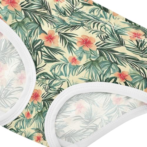 ZZKKO Fusang Flower Tropical Leaf Girls Underwear Toddler Panties for Girls Comfort Brief Size 2-8T3