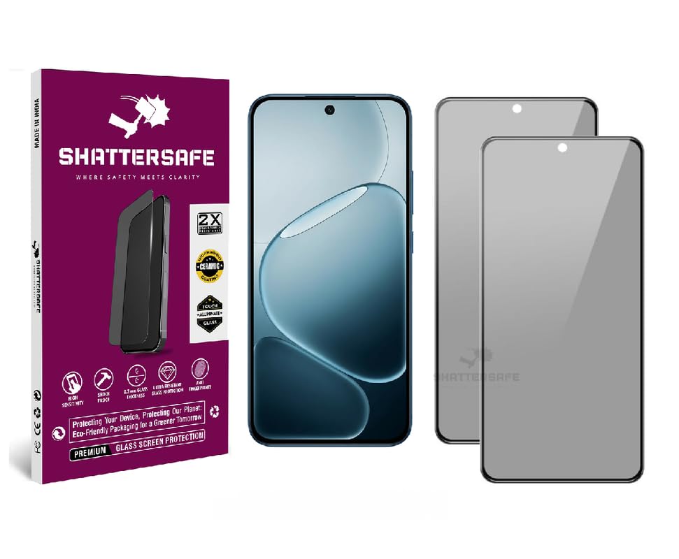Image of Anti-Spy Privacy Tempered Glass Compatible For Oppo F31 Pro 5G [Pack of 2]. 9H Hardness, Anti-Scratch, Edge-to-Edge Protection With Easy Installation Kit & Case Friendly Fit.