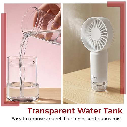 Image of Lifelong Mini Hand Fan with Mist Function | 3 Speed Settings, Mist Spray, 4000 RPM | Type-C Charging, 2.5W BLDC Motor, 500mAh Battery | Handheld Portable Fan with Water Tank | Compact & Lightweight