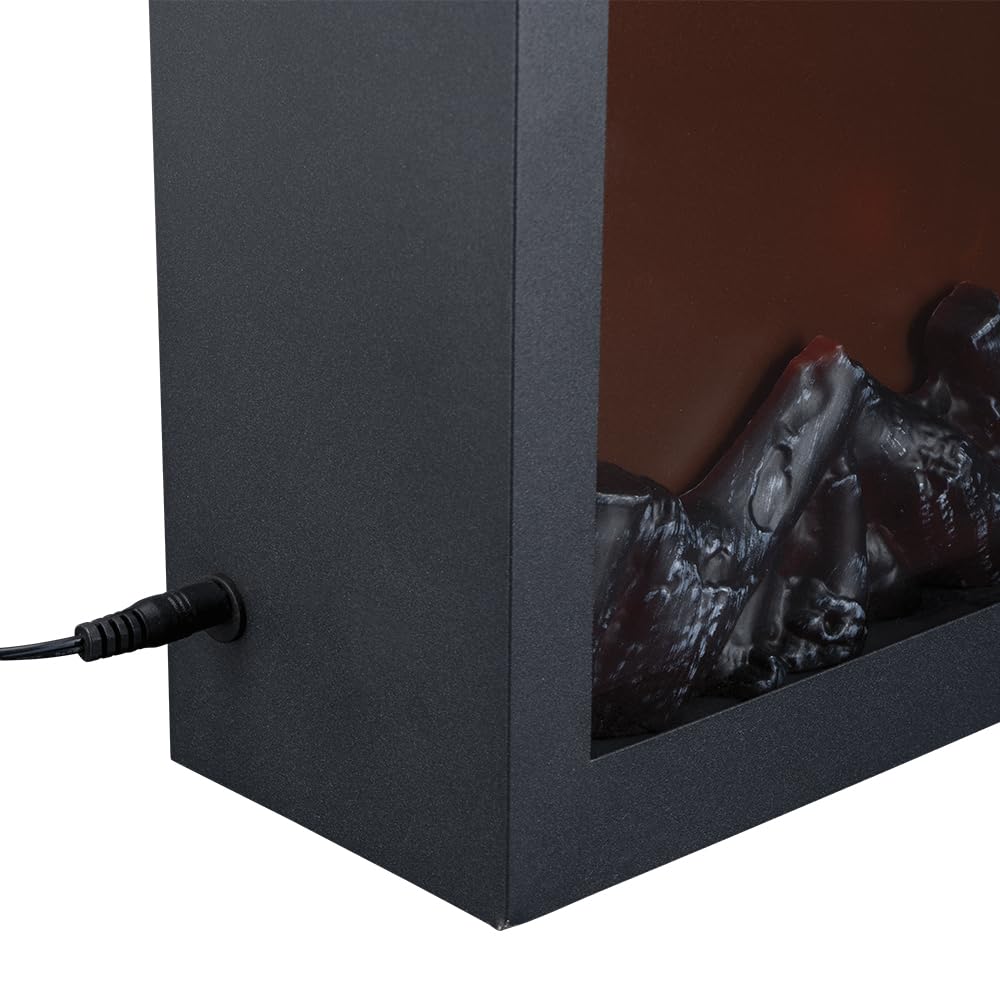 Ideen mit Herz Cheminée LED décorative - Électrique - Sans chauffage - Effet feu réel - 41 x 10 x 25 cm - Fonction minuterie (6 h allumées, 18 h éteintes)