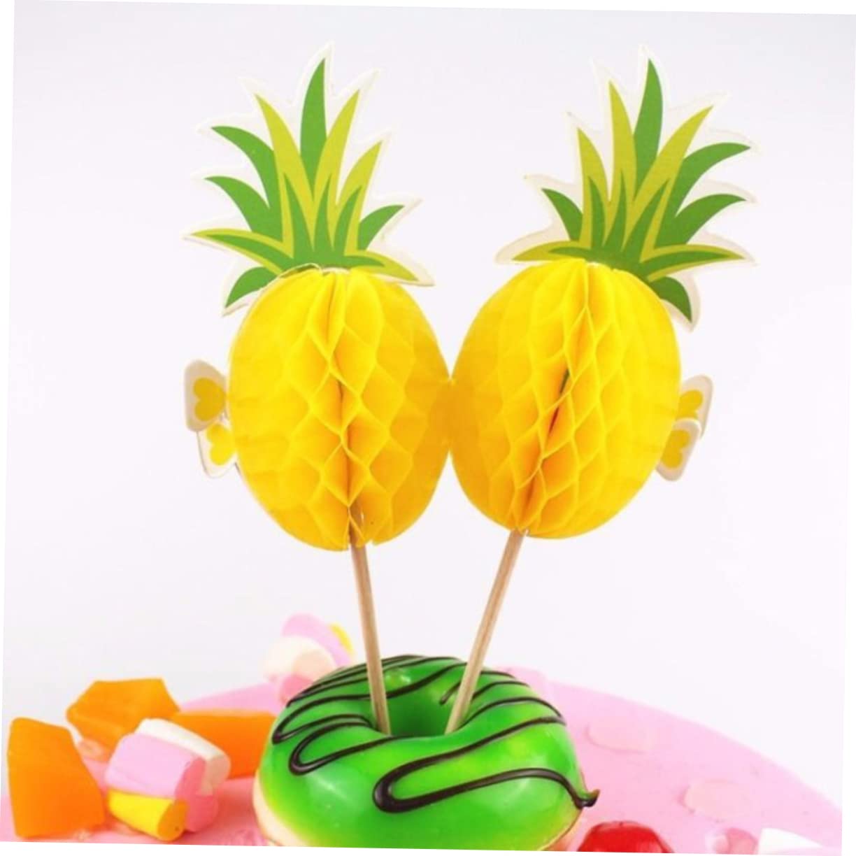 ORFOFE Pics à Gâteaux en Plastique Flamant Rose et Ananas 20pcs pour Décoration de Cupcakes et Gâteaux Lors de Fêtes d'anniversaire
