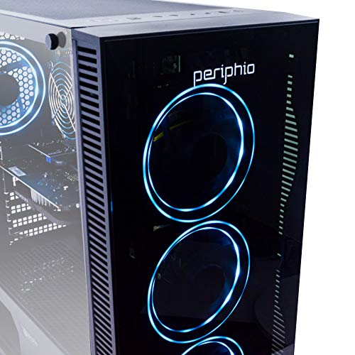 Periphio Gaming Desktop Computer Tower PC, Intel Quad Core i5 3.1GHz, 8GB RAM, 128GB SSD + 1TB 7200 RPM HDD, Windows 10, GeForce GTX 1650 4GB Overclocked Edition Graphics Card RGB HDMI Wi-Fi (Renewed)