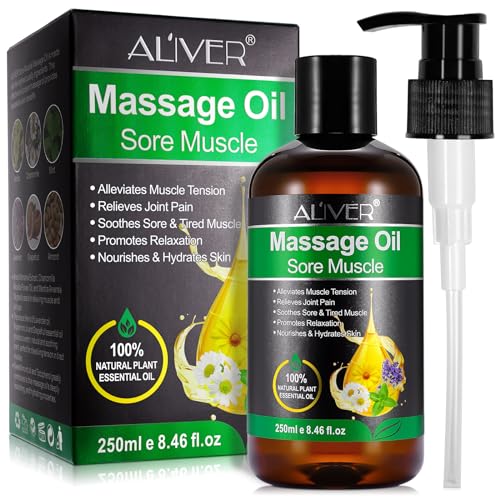 Massage Oil, Body Oil for Relaxing and Soothing, Massage Oils for Massage Therapy for Improve Muscle Soreness, Joint Pain Relief and Moisturizing Skin - 250ML