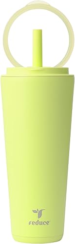Miniatura 10 de REDUCE Halo - Vaso de acero inoxidable con aislamiento al vacío de 32 onzas, taza de viaje a prueba de derrames con tapa con asa abatible, mantiene