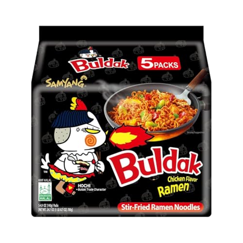 Stir-Fried Ramen Buldak Samyang Ramen Fritto Gusto Pollo Piccante 5 x 140 g