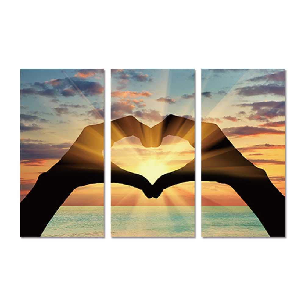 JTXJ Decorative Painting 3 Lian Haixia Loving Hand Computer Inkjet Oil Painting, 30 * 60Cm * 3(Frameless)