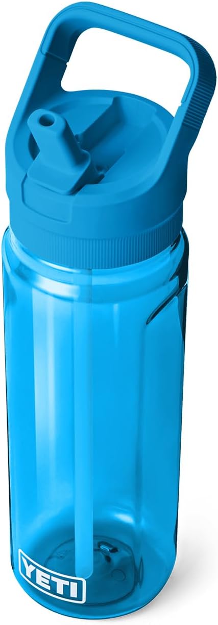 YETI Yonder 750 ml/25 oz Water Bottle with Yonder Straw Cap, Big Wave Blue
