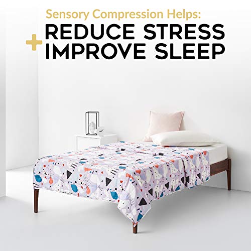 YnM Weighted Blanket,Heavy 100 Percent Oeko-Tex Certified Cotton Material, Bed Blanket for One Person of 140lbs, Ideal for Queen/King Bed (60x80 Inches, 15 Pounds, Terrazzo)