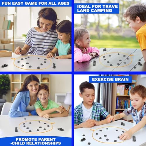 Image of Magnetic Strategy Board Game (24 Pcs) for Kids (6+) & Adults | Fun Family Game with Magnets & Lanyard Rope | Brain Boosting Logic & Reflex Challenge | Travel & Party Game for All Ages