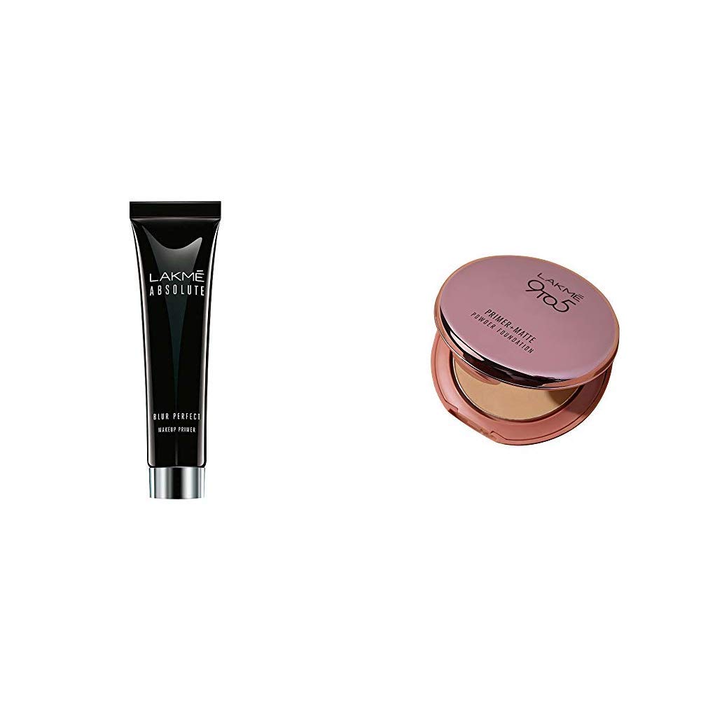 Lakmé Absolute Blur Perfect Makeup Primer, 30g And Lakmé 9 to 5 Primer with Matte Powder Foundation Compact, Ivory Cream, 9g