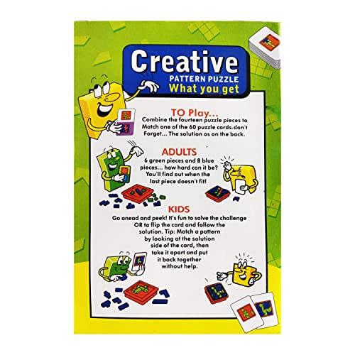 Image of Creative Pattern Puzzle 60 Puzzle Challenge Cards Creative Pattern Puzzles Educational Toy Learning & Childhood Development-Square