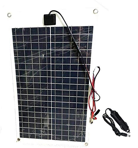 AUECOOR Panneau solaire portable 30 W - Module solaire flexible - Chargeur solaire mince et léger - Pour voiture/bateau/camping/extérieur/éclairage de rue Cover