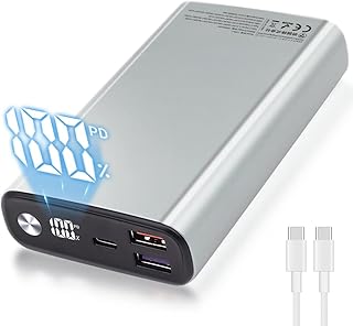 モバイルバッテリー 20000mAh 65W PD3.0対応 Type C入出力 ダブルUSB出力 急速充電 大容量 LCD残量表示 3台同時充電可能 パワーバンク【PSE認証済】iPhone/iPad/Android/MacBook/ノートパ...