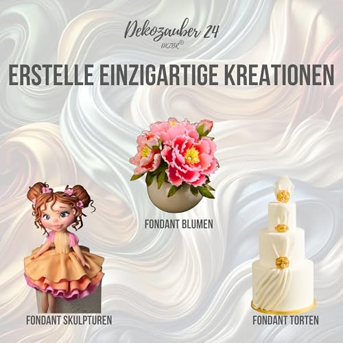 Dekozauber24 Rollfondant-Set zum Dekorieren von Kuchen und Torten, 5 Farben, 100g Fondant pro Farbe (Christmas-Mix)