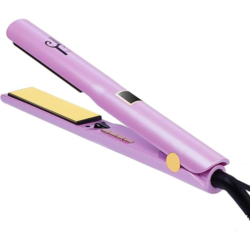 Pro Flat Iron, 2-in-1 Hair Straightener & Curler, Professional Titanium Hair Straightening Curling Wand, Fast Heating, Salon-Grade Effect, 122-500F Adjustable Temp, LED Display, UL Certified