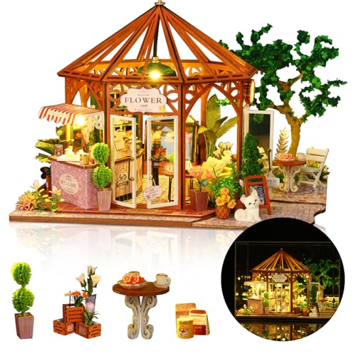 Maison de poupée en bois 3D kit de construction miniature cadeau adultes mini café bricolage