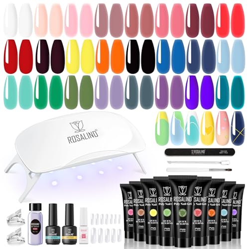 ROSALIND Poly Nail Gel Kit -24 Colors with Accessories Neon