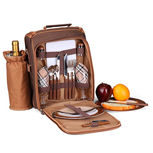 Buy Flexzion Picnic Basket Bag Brown Shoulder Insulated Picnic Bag