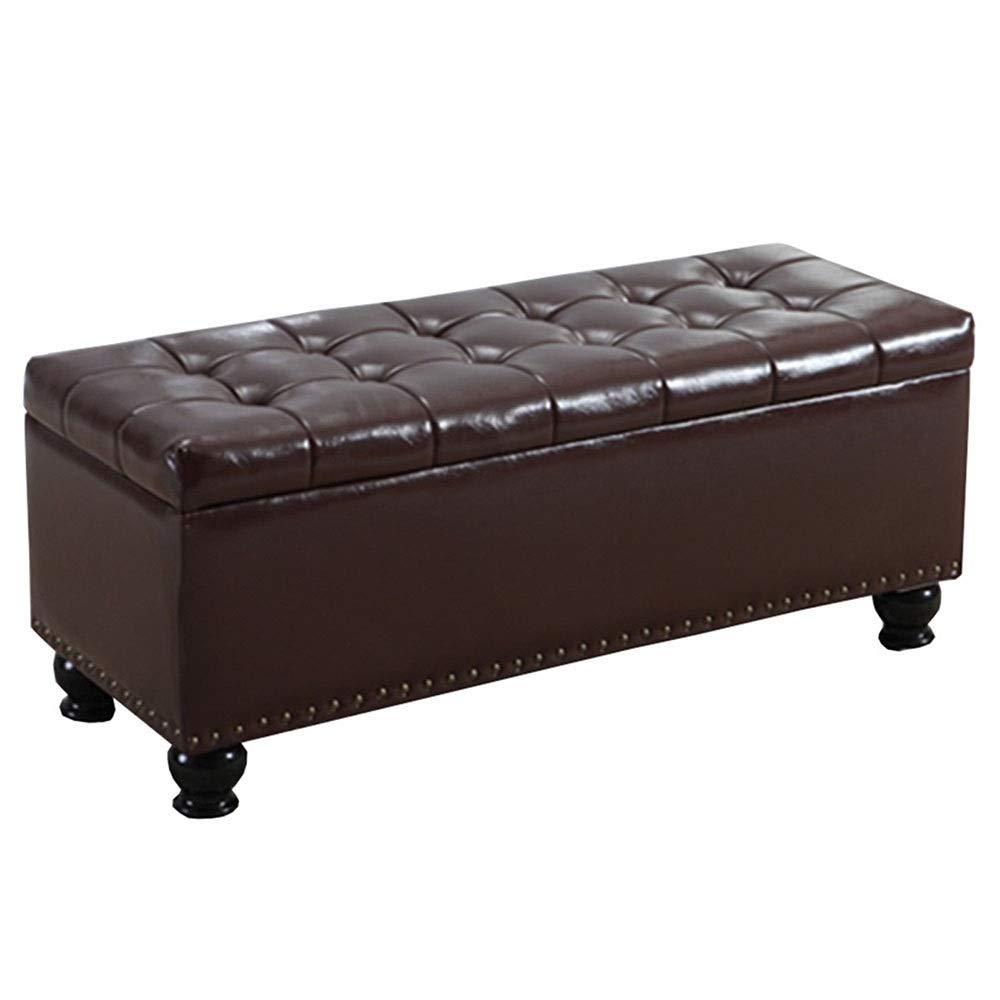 Banc ottoman marron idéal pour sublimer l'entrée et ranger vos chaussures avec élégance