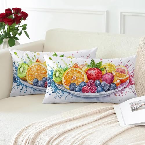 Housses de coussins velours fruit lot de 2 60x40cm doux - 3