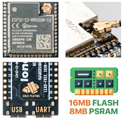 Image of Lonely Binary 3-Pack ESP32-S3 N16R8 IPEX Antenna Dev Board for Arduino IDE | 16MB Flash, 8MB PSRAM, 240MHz; WiFi + BT 5.0 LE; external IPEX antenna; dual USB-C 5V, VIN 5-12V; 2x40-pin GPIO headers