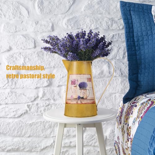 Vase rétro en fer forgé jaune Beaupretty pour fleurs séchées - 6