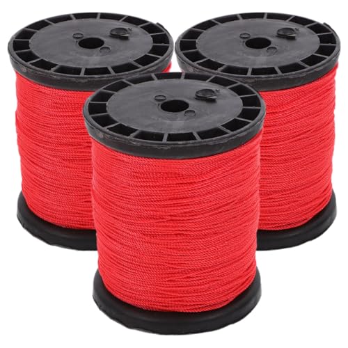Cordel de Nylon para Construcción, Cuerda Flexible y Resistente para Albañilería, Línea Roja en 3 Rollos miniatura 1