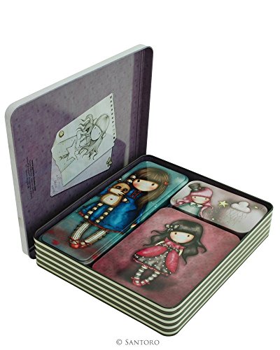 Gorjuss Santoro Set of 4 Nested Tins - Hush Little Bunny, Ladybird, The Dreamer and All These Words