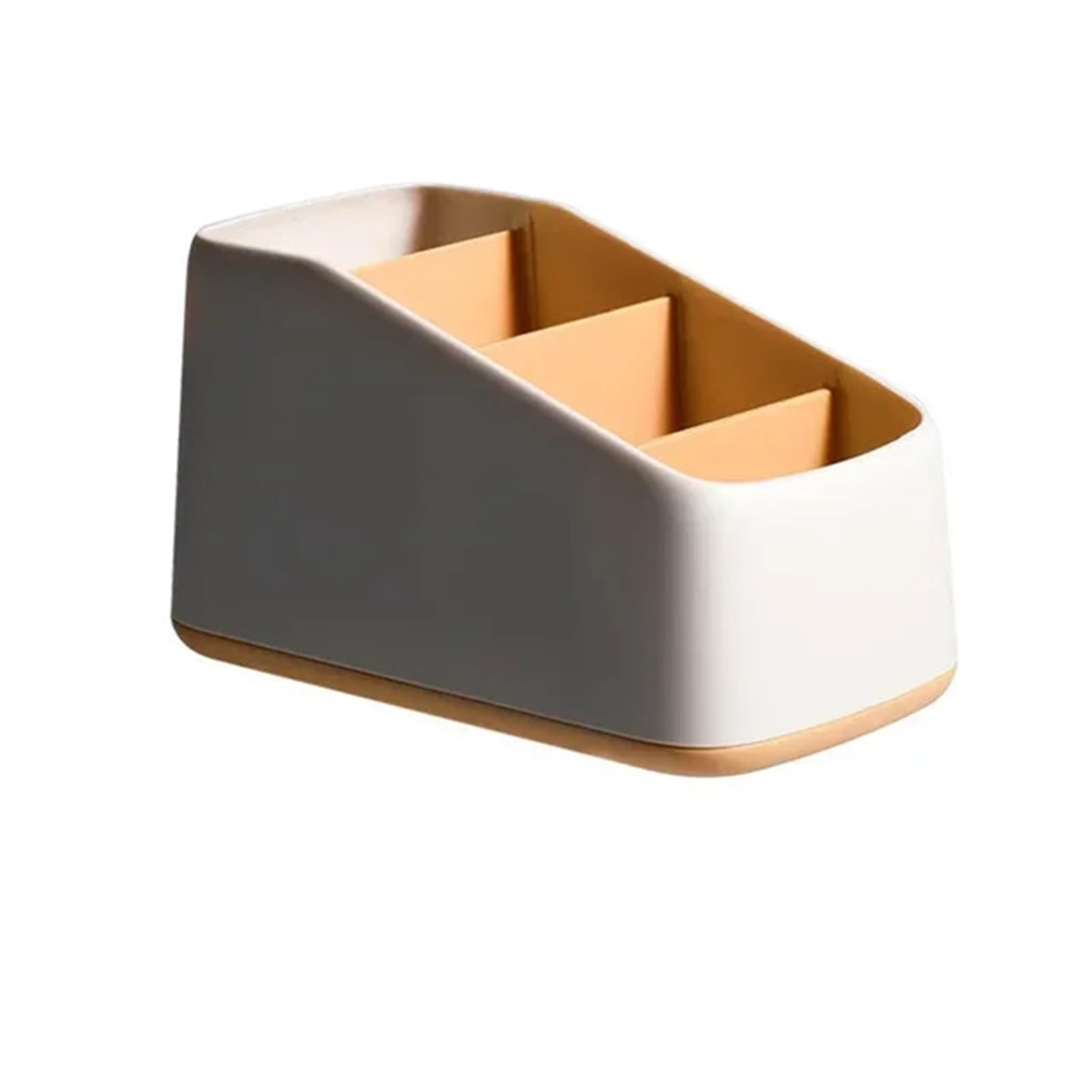Support de télécommande TV, boîte de rangement de Table, 4 grilles, organisateur de bureau bien rangé, boîte d'organisation de bureau divers, 2 pièces(Yellow)