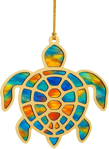 Regalos de tortuga marina para mujeres, adorno acrílico con tarjeta de historia, regalos de playa para mujeres, adornos de Navidad de playa de