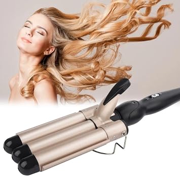 3 Barrel Curling Iron 25mm Electric Hair Curlers with 2 Temperature Control Heats Up Fast Hair Curling Wand Hair Waver Styling Tools for Woman