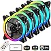 upHere RGB LED Ventola da 120mm Flusso d'Aria Elevato e Ventola Silenziosa 5 Pack/RGB123-5