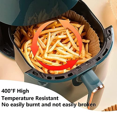 Image of Air Fryer Paper Liners Disposable 100 Pcs, Round Non Stick Parchment Baking Paper for 5-8 QT Air Fryers, Oil Proof Heat Resistant Disposable Liners for Baking Roasting Frying (AIR Frying Paper Round)