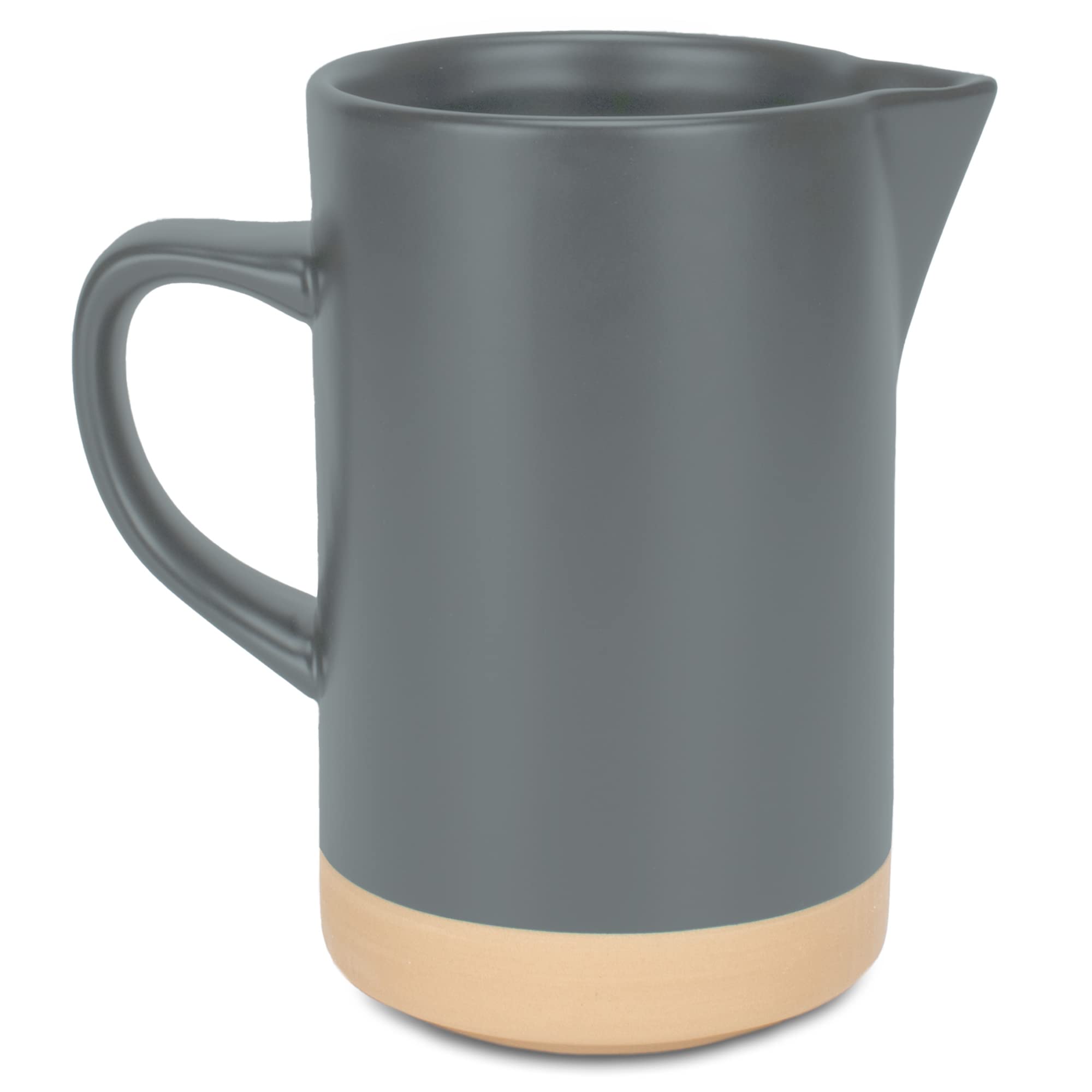 Nat & Jules Raw Bottom Matte Grey 40oz Ceramic Pitcher Jug
