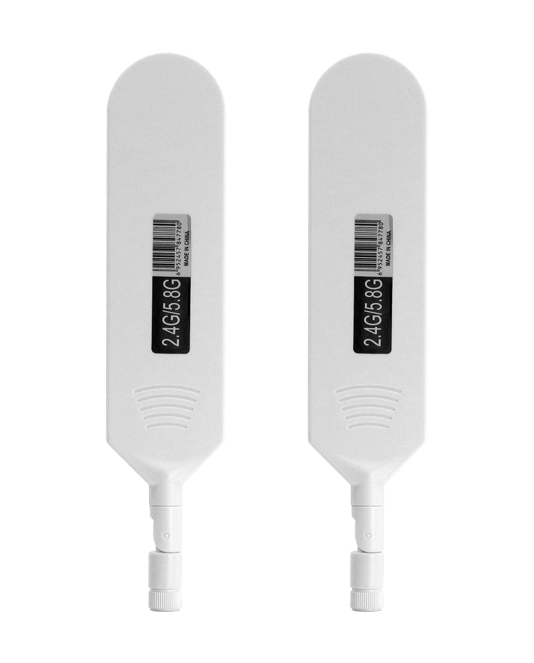 POBADY Dual Band WiFi 2.4GHz 5.8GHz High Gain Omnidirectional Glue Stick Antenna RP SMA Male Connector for WiFi Router Wireless Network Card (White, 2pcs)