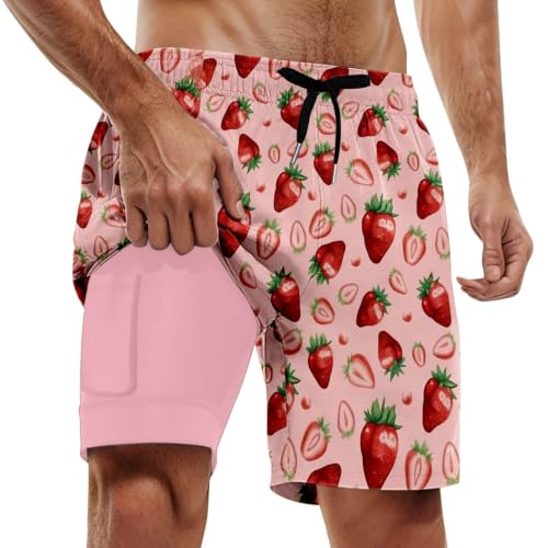 Short de bain 2 en 1 homme à séchage rapide avec cordon