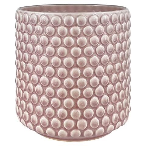 Nordring Ceramic Flower Pot Dotty - colorful Planter, Pot for plants, sukkulents Size L (15,5 cm ø) Dia 6'' H 6'', Stoneware, rose Cover