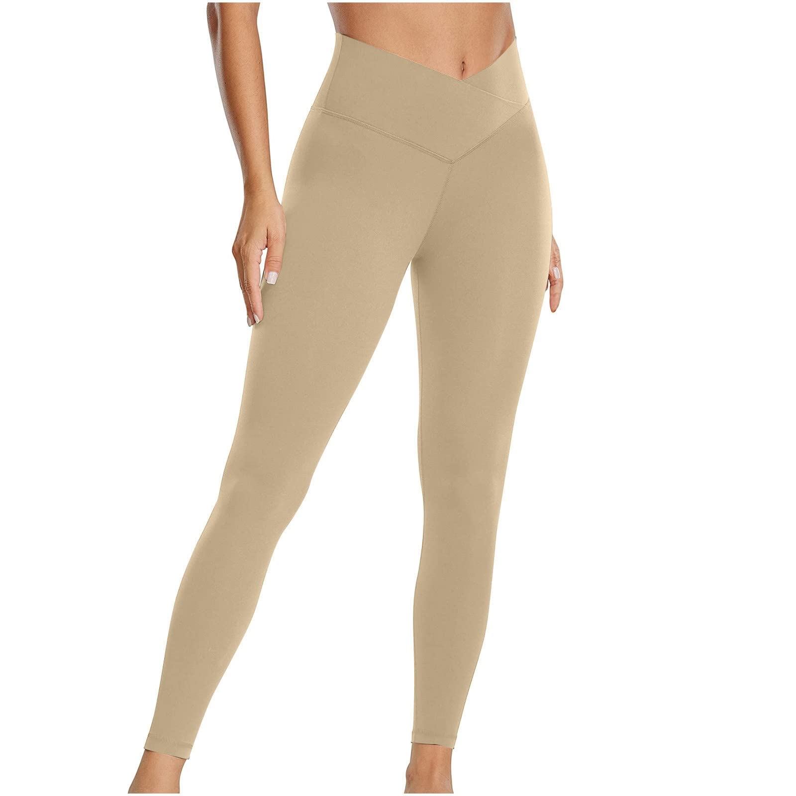 Genérico Pantalones de Yoga para Mujer de 7/8 de Longitud Que reafirman la Cadera, Monocolor, Pantalones de Yoga con Cintura Alta, Entrenamiento, Pantalones Deportivos, Pantalones de Yoga, Pantalones