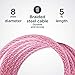 Schwinn Combination Bike Lock in Braided Steel Cable, 5 feet x 8 mm Anti Theft Bicycle Lock, Pink, Security Level 1